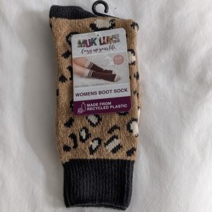 MUK LUKS Women's Leopard Print Boot Socks , Size 6-11, NWT